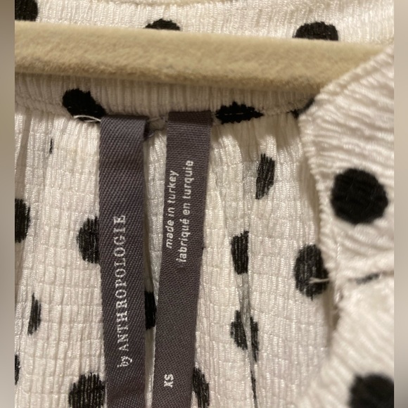 Anthropologie White Polka Dot Top - Picture 3 of 3